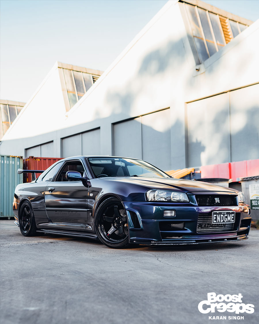 Modified R34 GTR on LMGT4 wheels