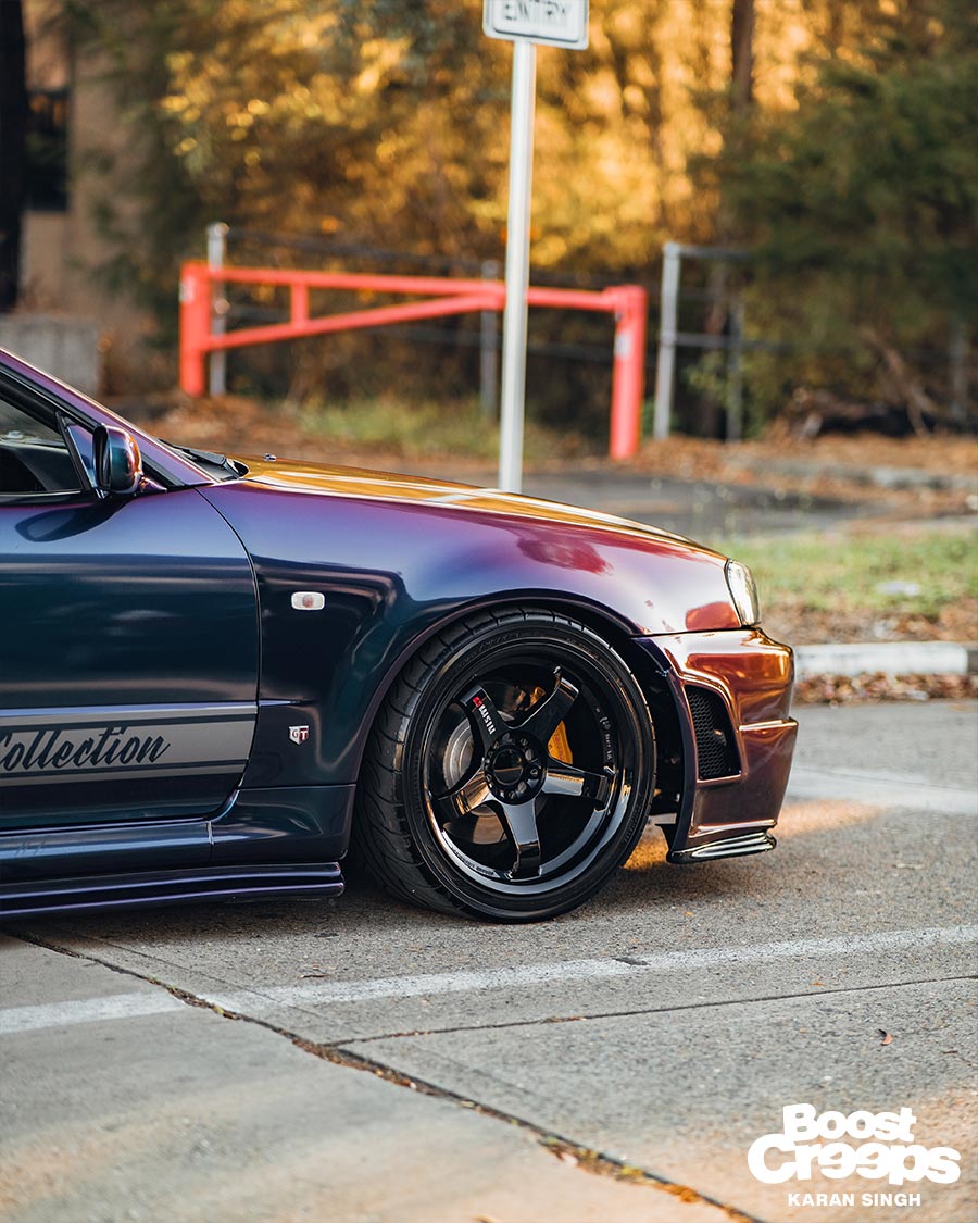 Modified R34 GTR on LMGT4 wheels