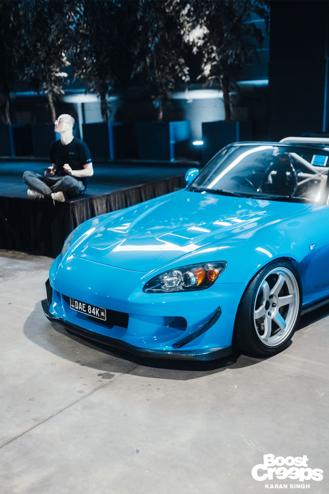 Blue slammed Honda S2000 at recent UNMARKED 22 by Snow Foam ft illiminate event